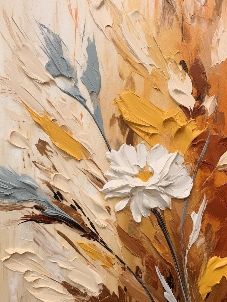 Fall Flower Painting Flax Flower 1