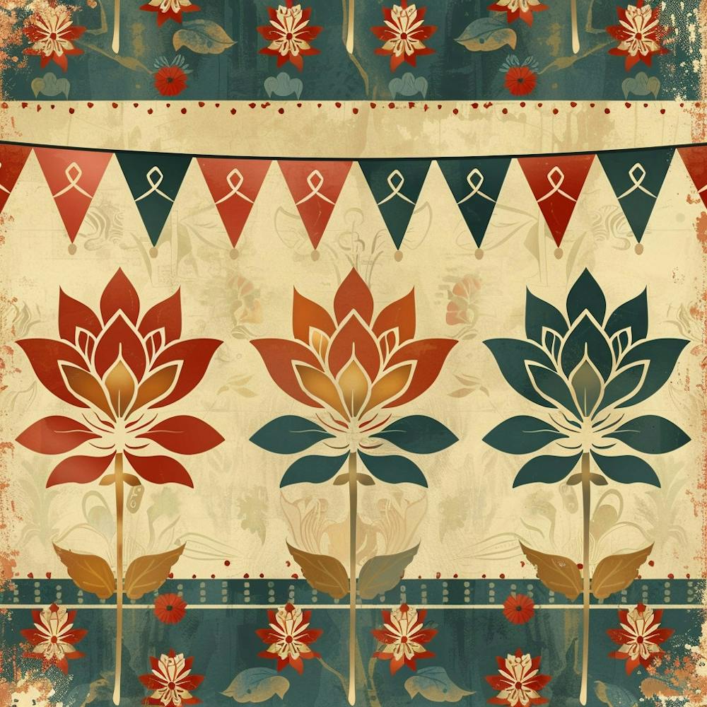 Fleurs Et Drapeaux