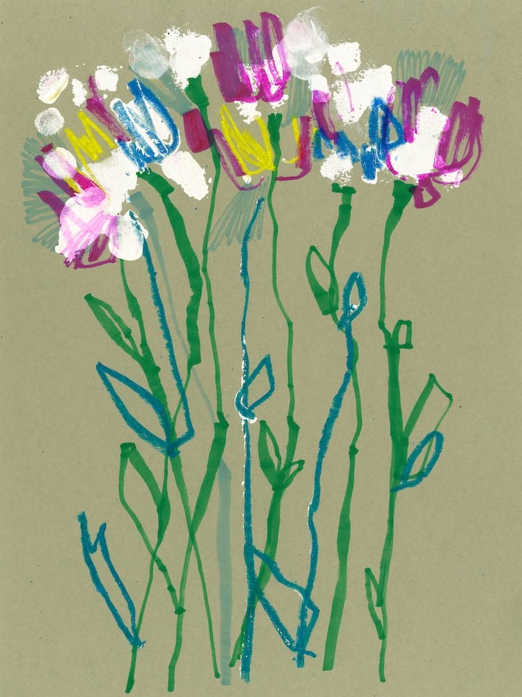 Abstract Olive Flowers