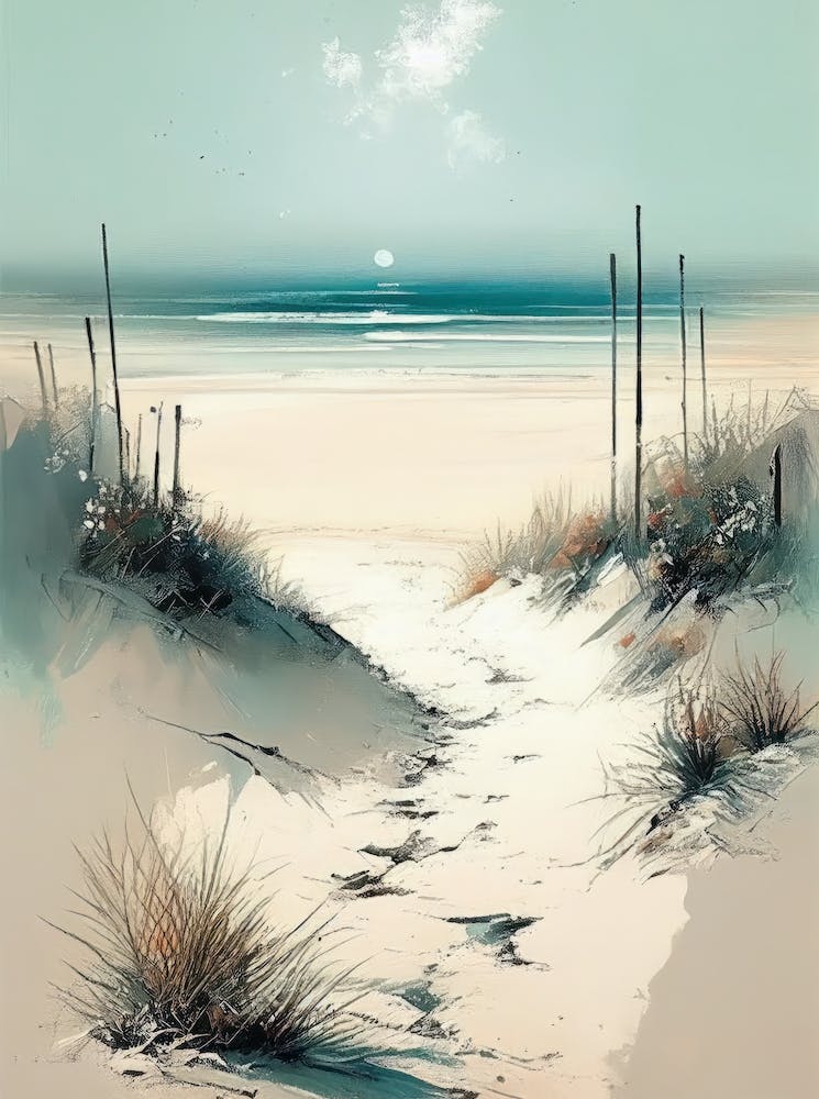 Baltic and North Sea Landscape - Abstract Minimal Boho Beach 2