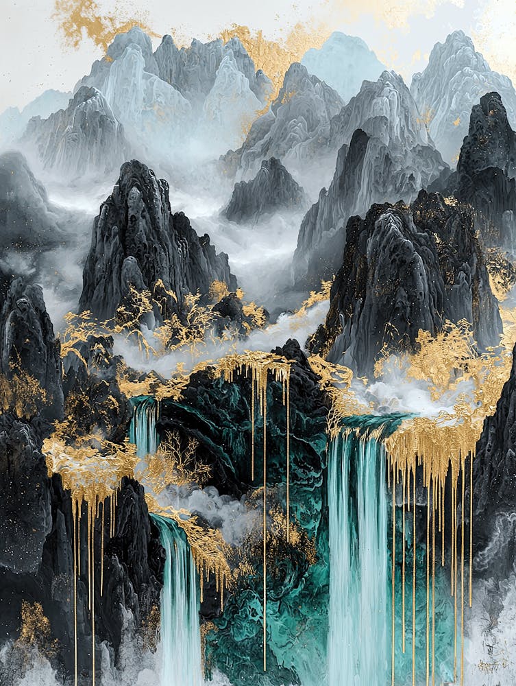 Rocky Mountain Range Golden Peaks - Aerial Harmony