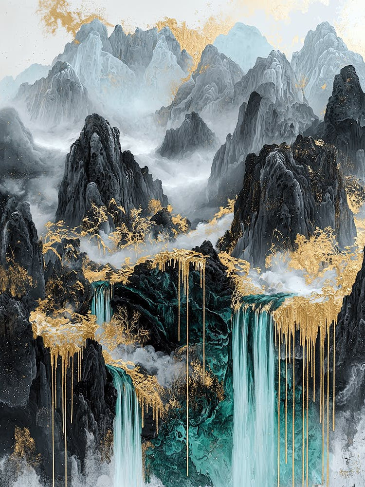 Rocky Mountain Range Golden Peaks - Aerial Harmony