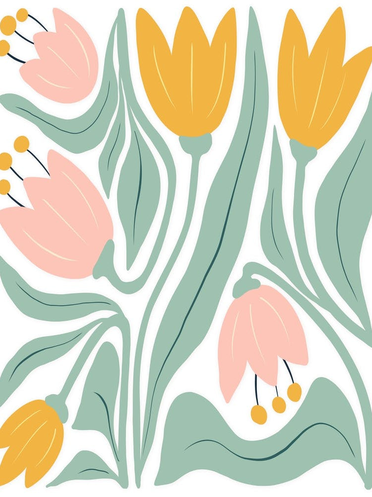 Tulips Matisse Style Boho Botanical