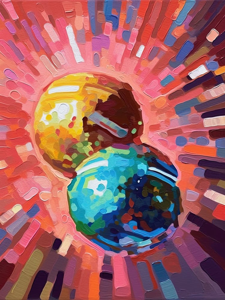 Disco Balls Oil Painting 1