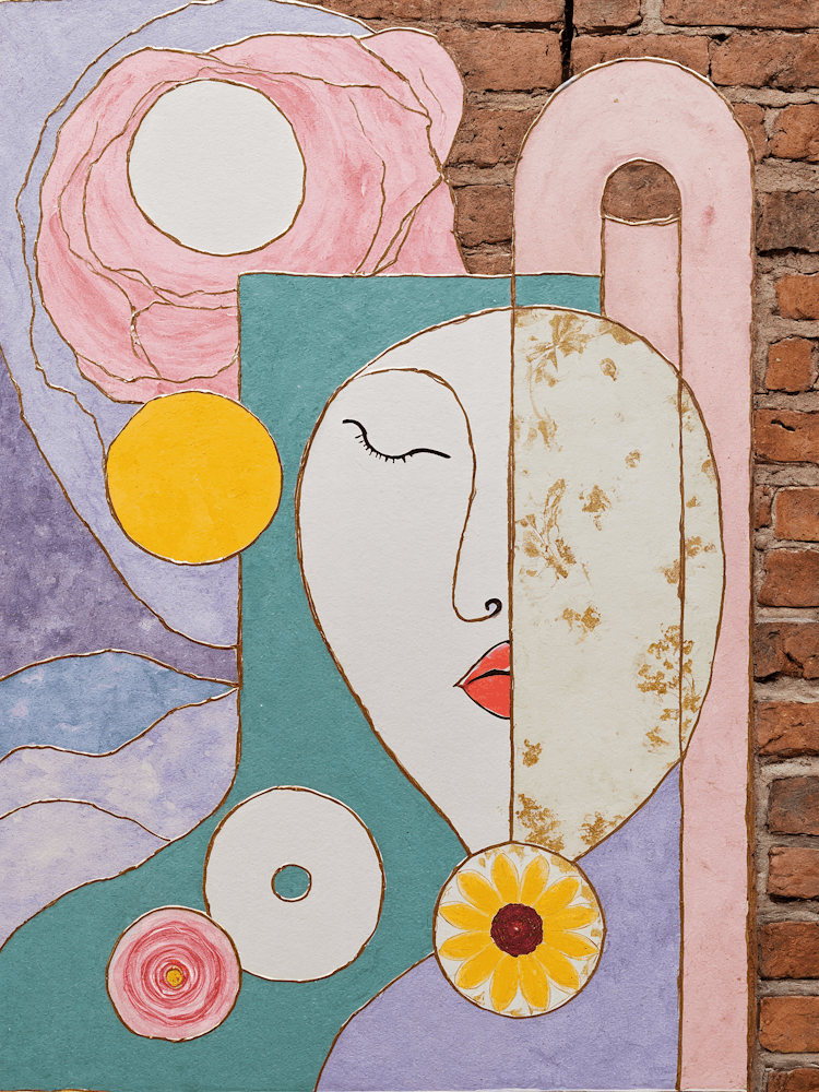 Pastell gestrichene Wand