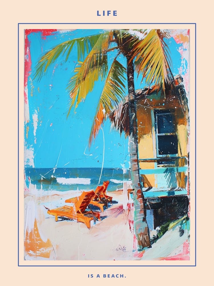 Retro Beach Scene Poster 6