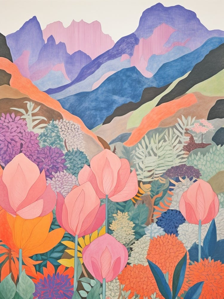 Mount Kanlaon Philippines 2 Colourful Mountain Illustration