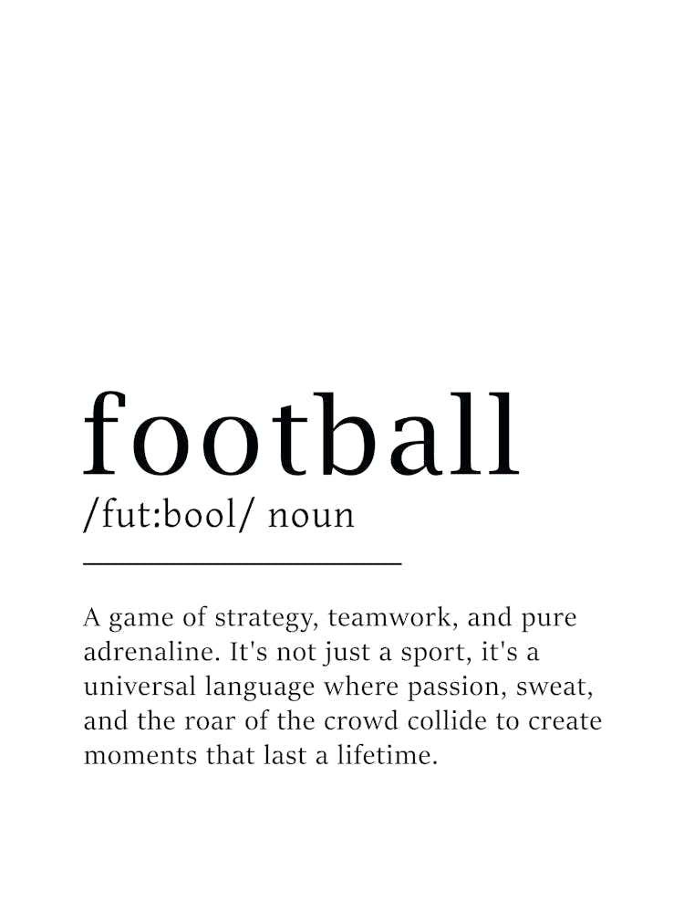 Football Definition Poster - Dictionary