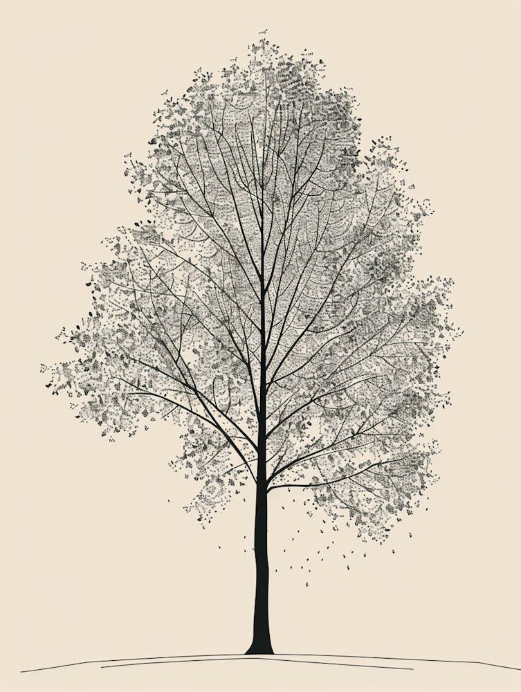 Sycamore Tree Minimalistic Drawing 2