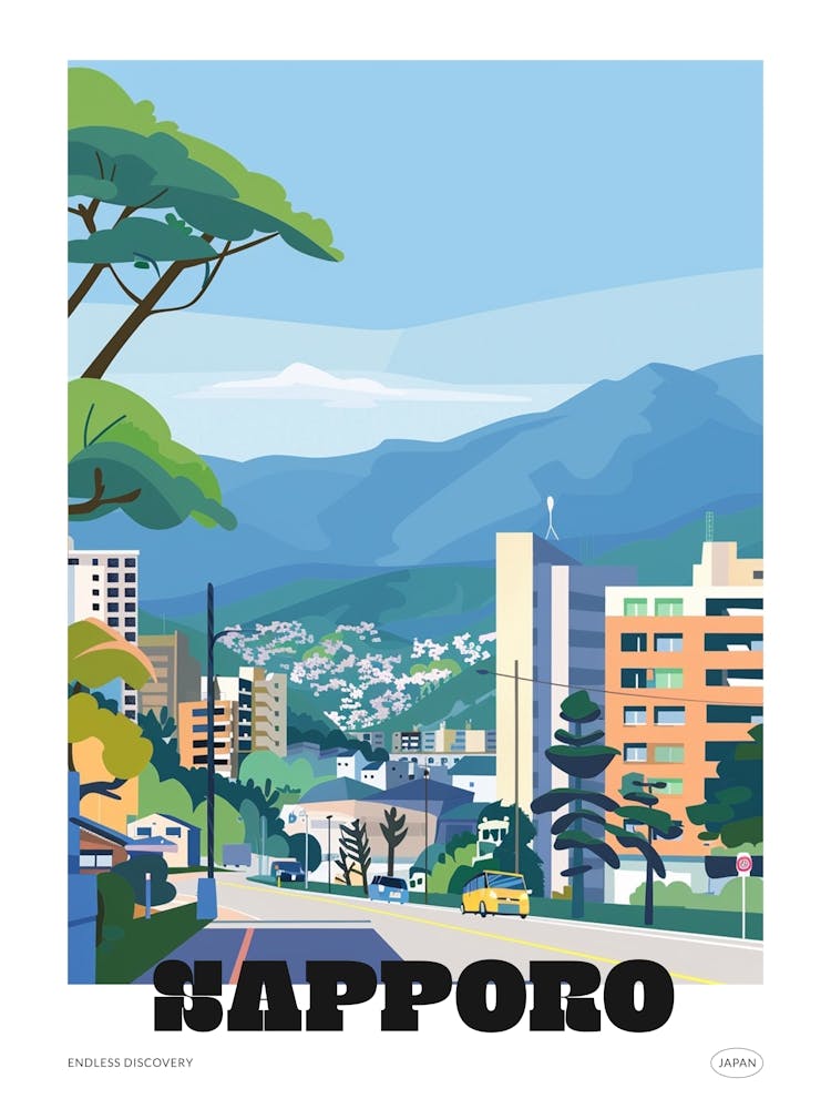 Sapporo Japan 1 Colourful Travel Poster