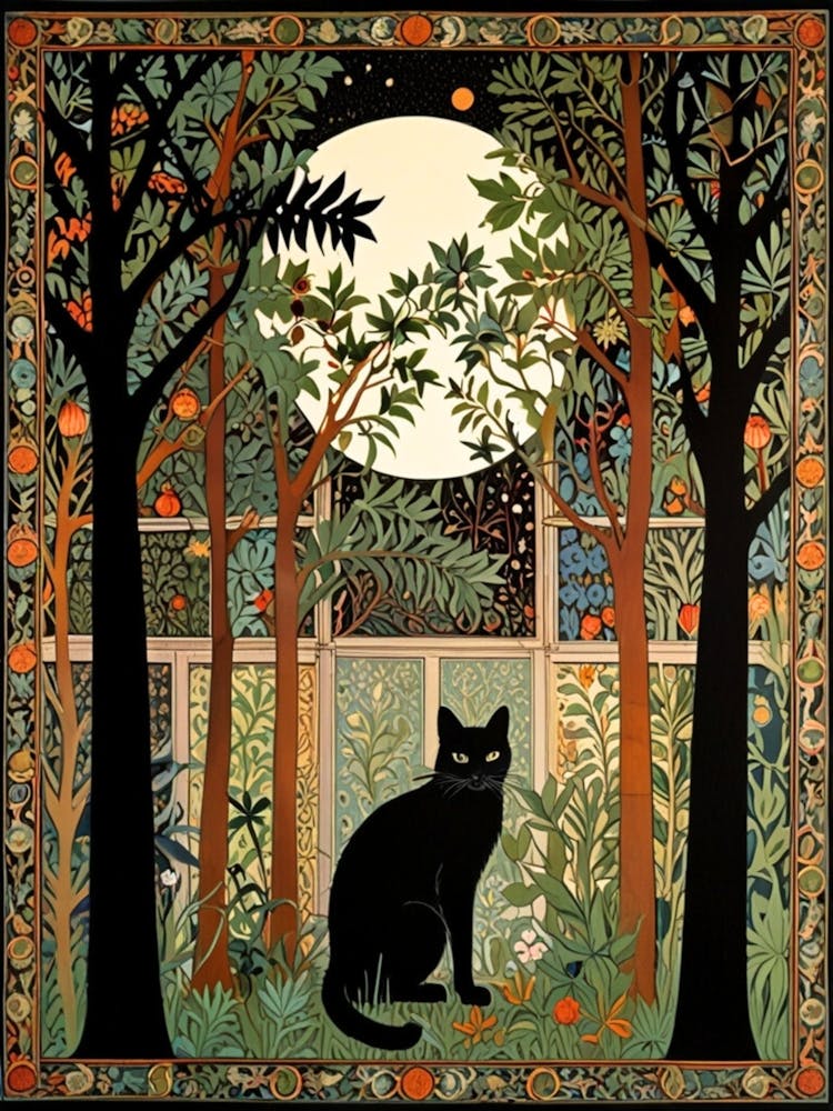 William Morris Cat In The Forest 40