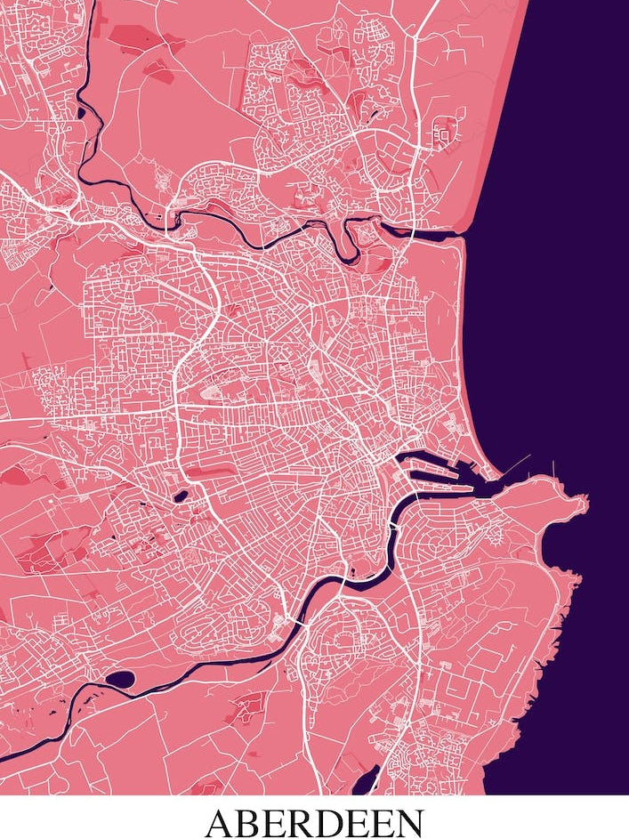 Aberdeen Pink Purple Map