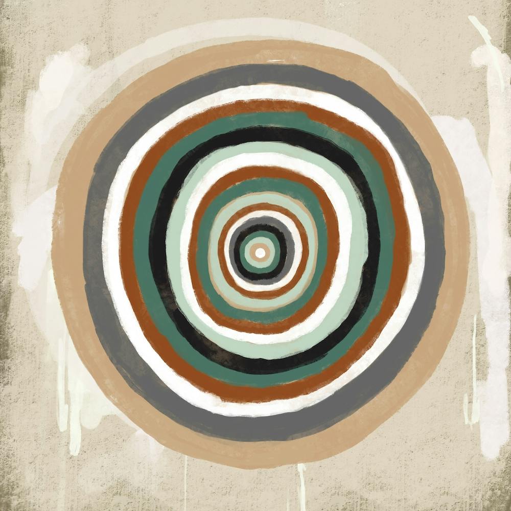Bulls Eye Abstract Neutrals Square