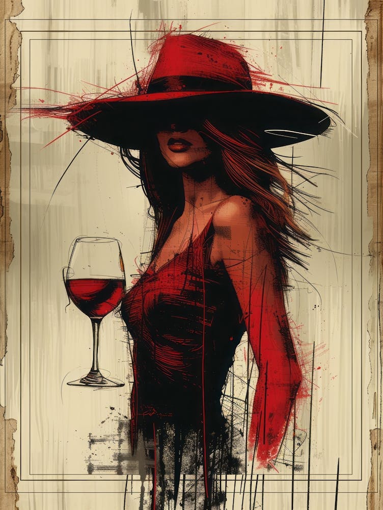 Woman With A Glass Of Wine 3
