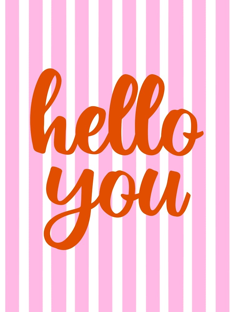 Hello You Pink and Orange Hallway Welcome