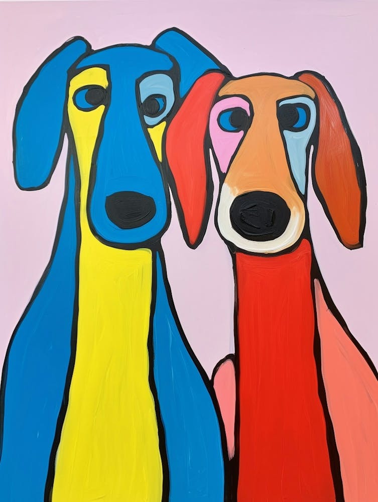 Bunte Kinder Tierkunst Hund 1