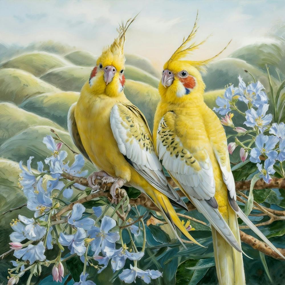 Two Cockatiels