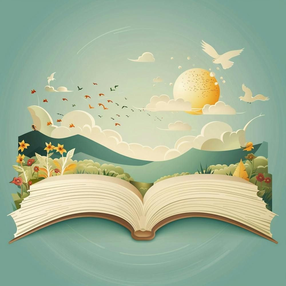 Open Book Illustration