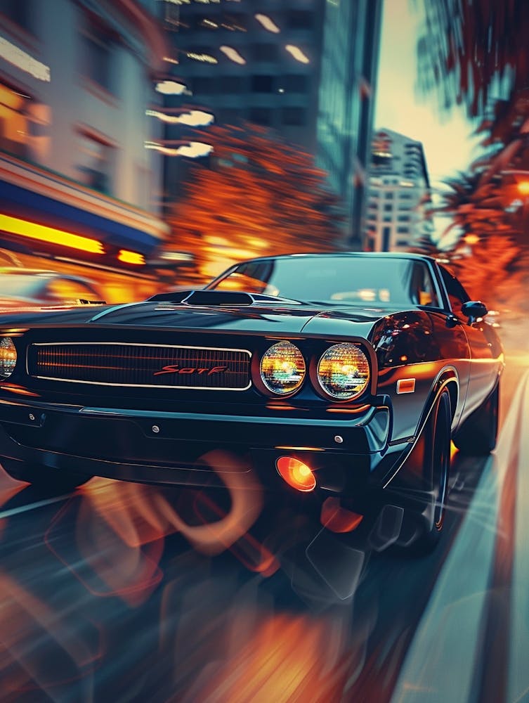 Dodge Challenger In The City