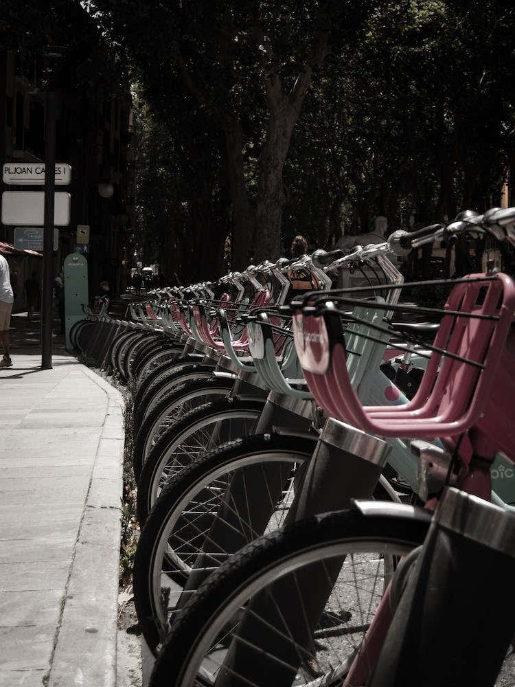 Pink Bicycles In Barcelona