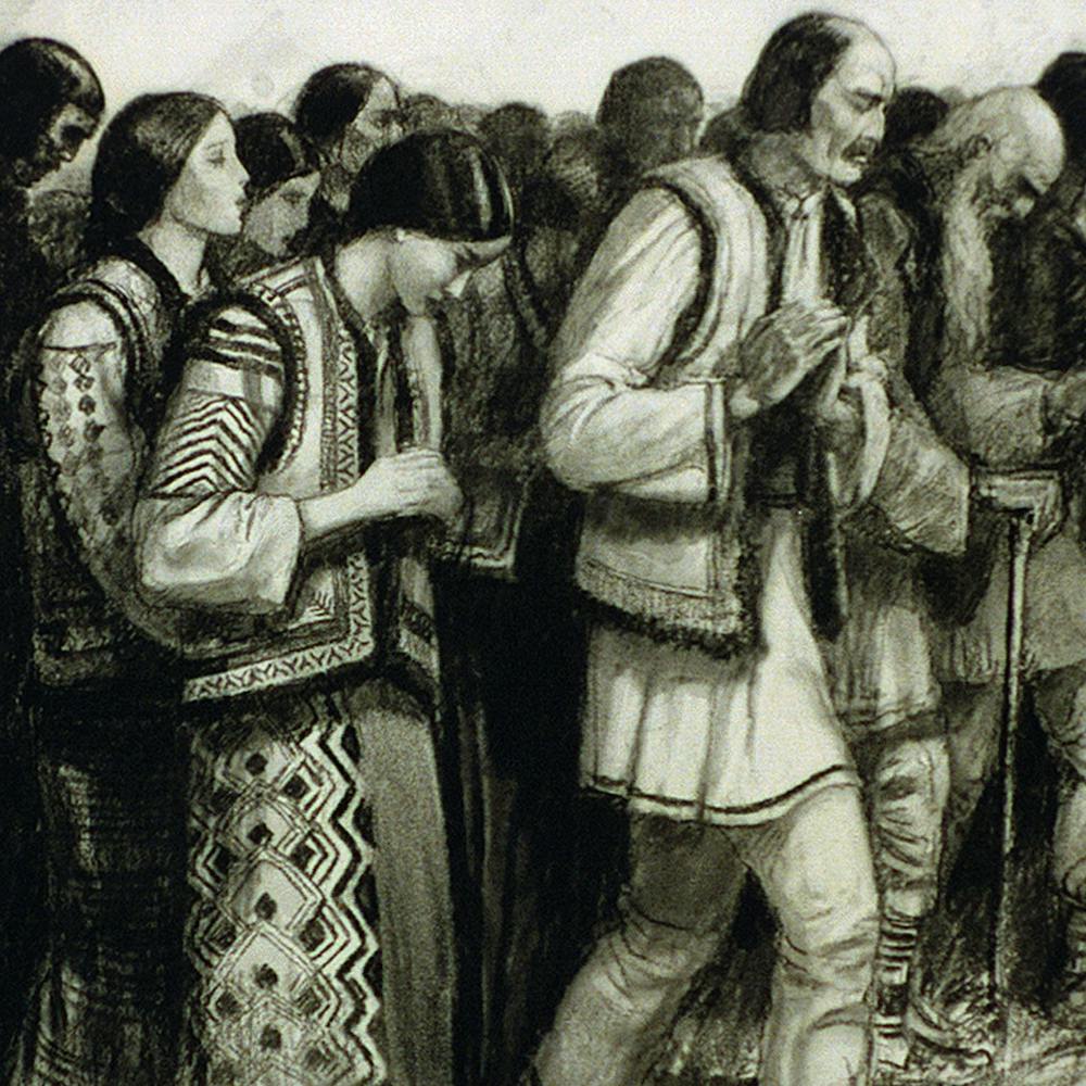 Group Of Peasants In Slav Costume, Praying (Between 1890 And 1934) By Wladyslaw Theodore Benda