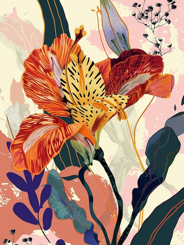 Colourful Flower Illustration Statice Flower 2