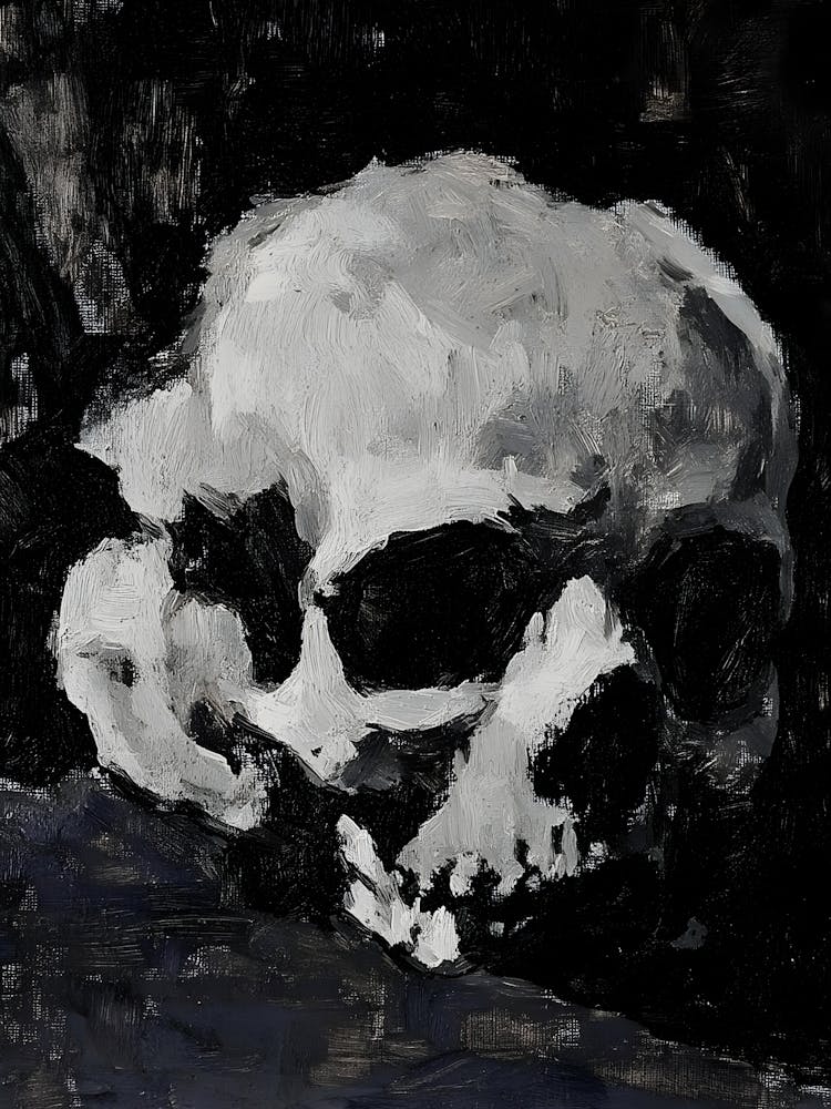 Skull In Black And White