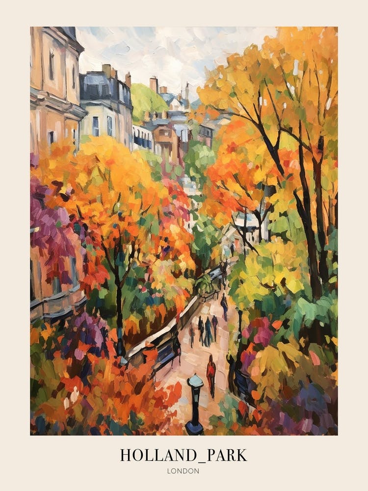 Autumn City Park Painting Holland Park London 2 Poster
