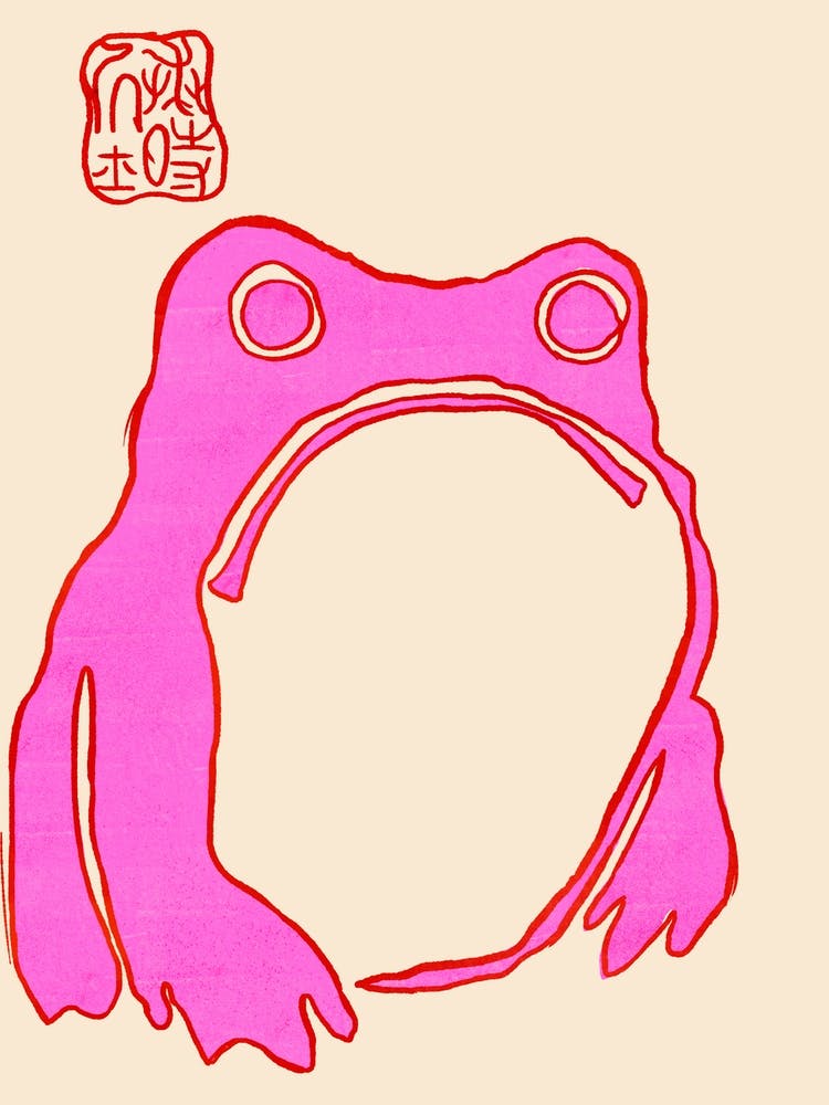 Pink Grumpy Frog 1