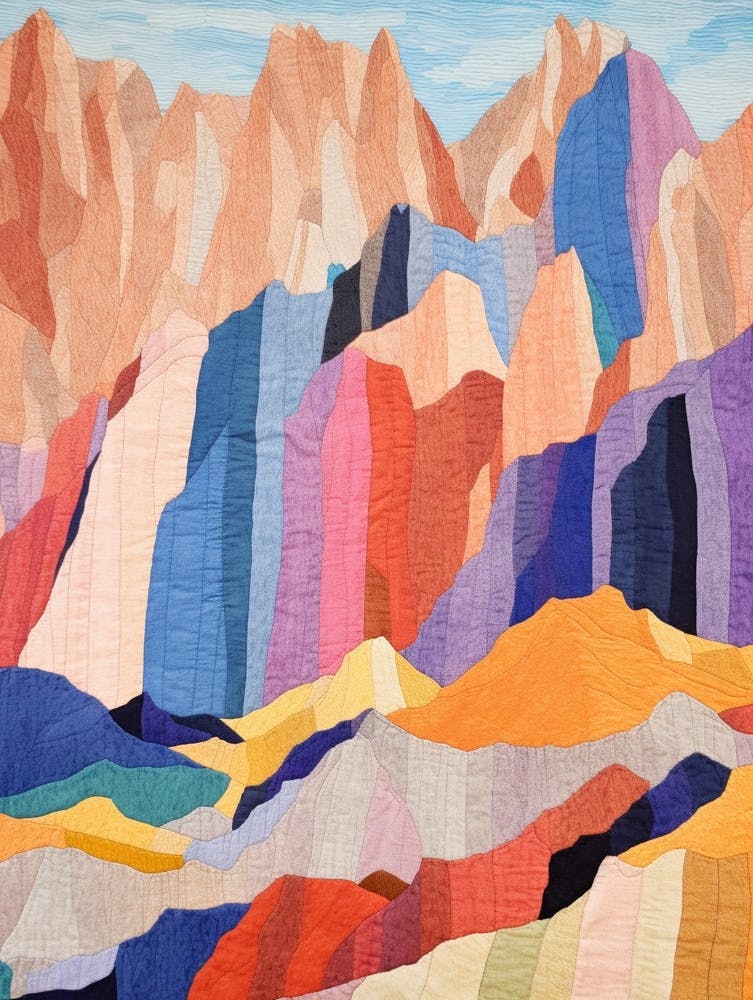 Mount Whitney United States 3 Colourful Mountain Illustration