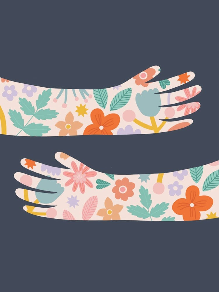 Two Hands With Flowers