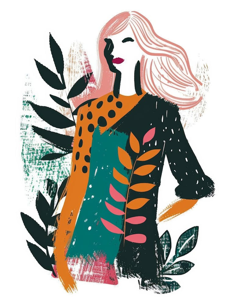 Fashion Girl With Leaves
