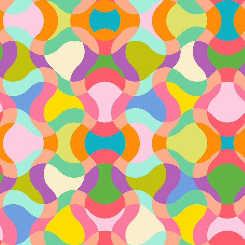 Psychedelic Colorful Pattern in retro groovy style