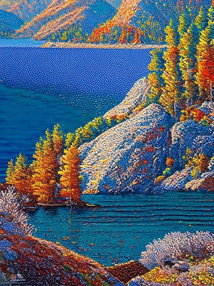 Pribaikalsky National Park Russia Pointillism