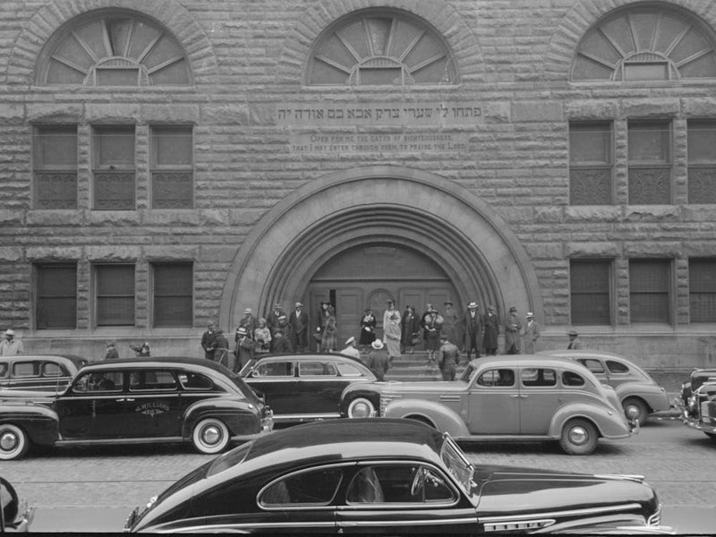 In Front Of Pilgrim Baptist Church On Easter Sunday, South Side Of Chicago, Illinois By Russell Lee