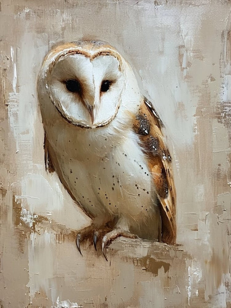 Spectacled Owl Japanese Painting 4