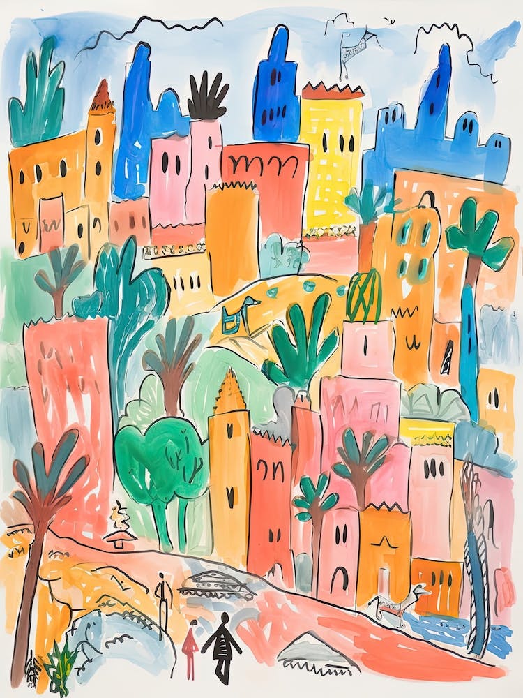 Riyadh, Dreamy Storybook Illustration 3