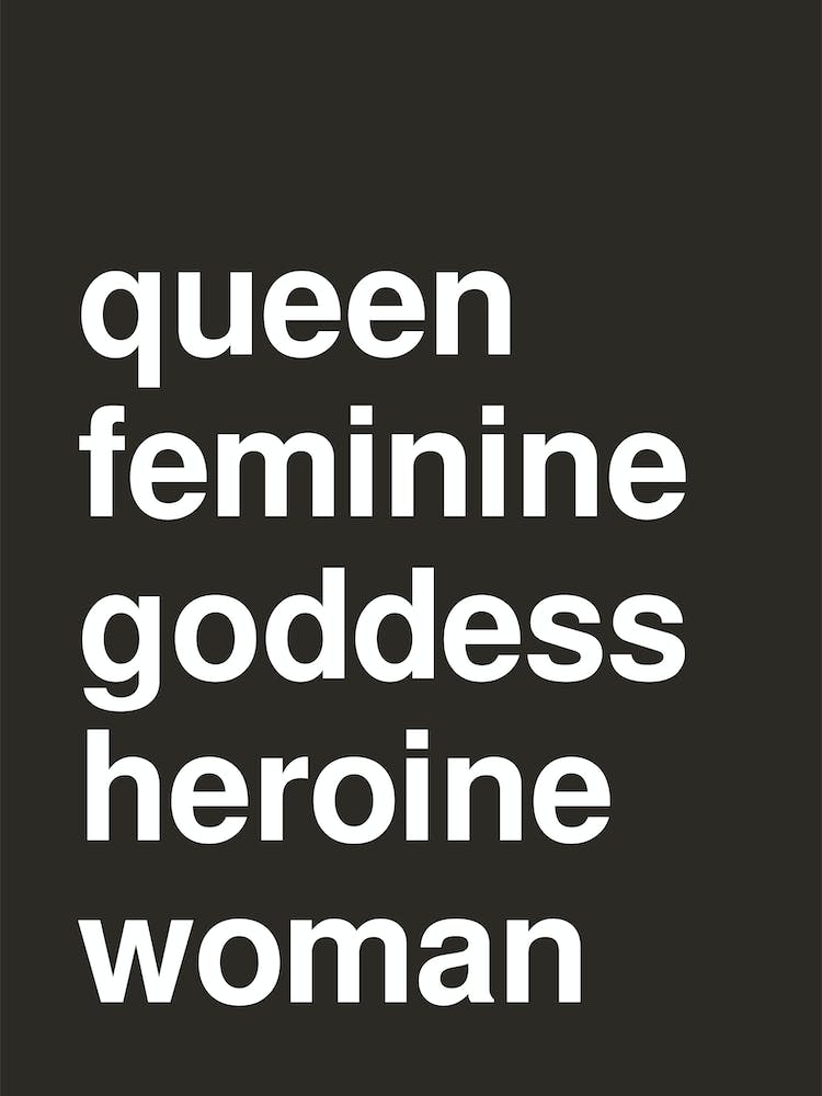 Queen Woman Bold Feminine Statement Black