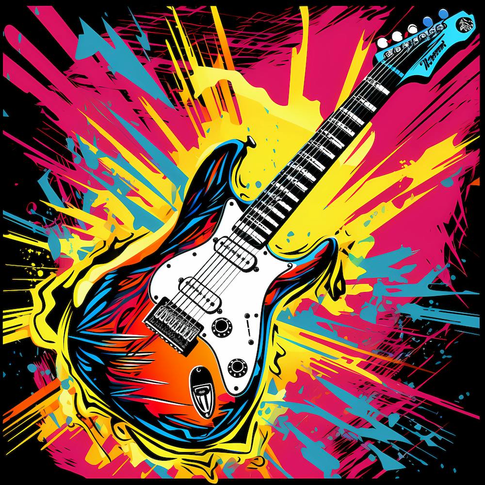 Pop Art Punk Style Guitar