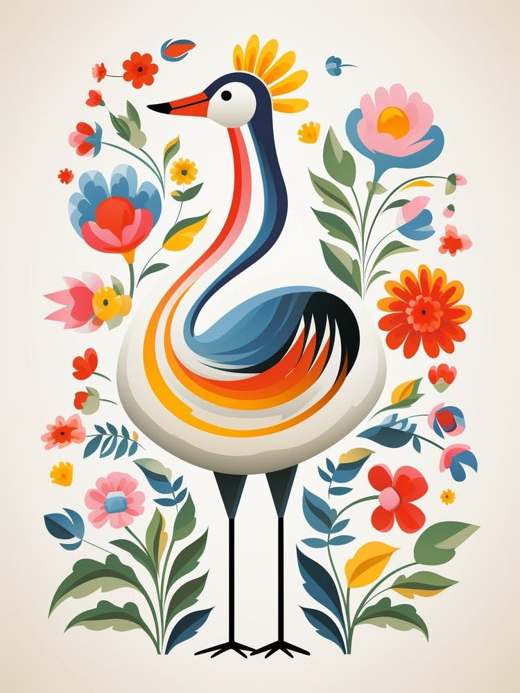 Scandinavian Bird Illustration Goose 4