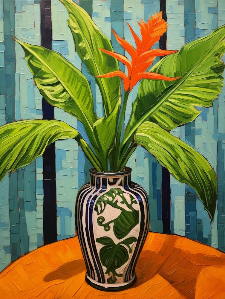 Flowers In A Vase Still Life Painting Bird Of Paradise 4