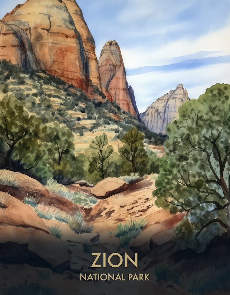 Zion National Park Vintage Travel Poster 2