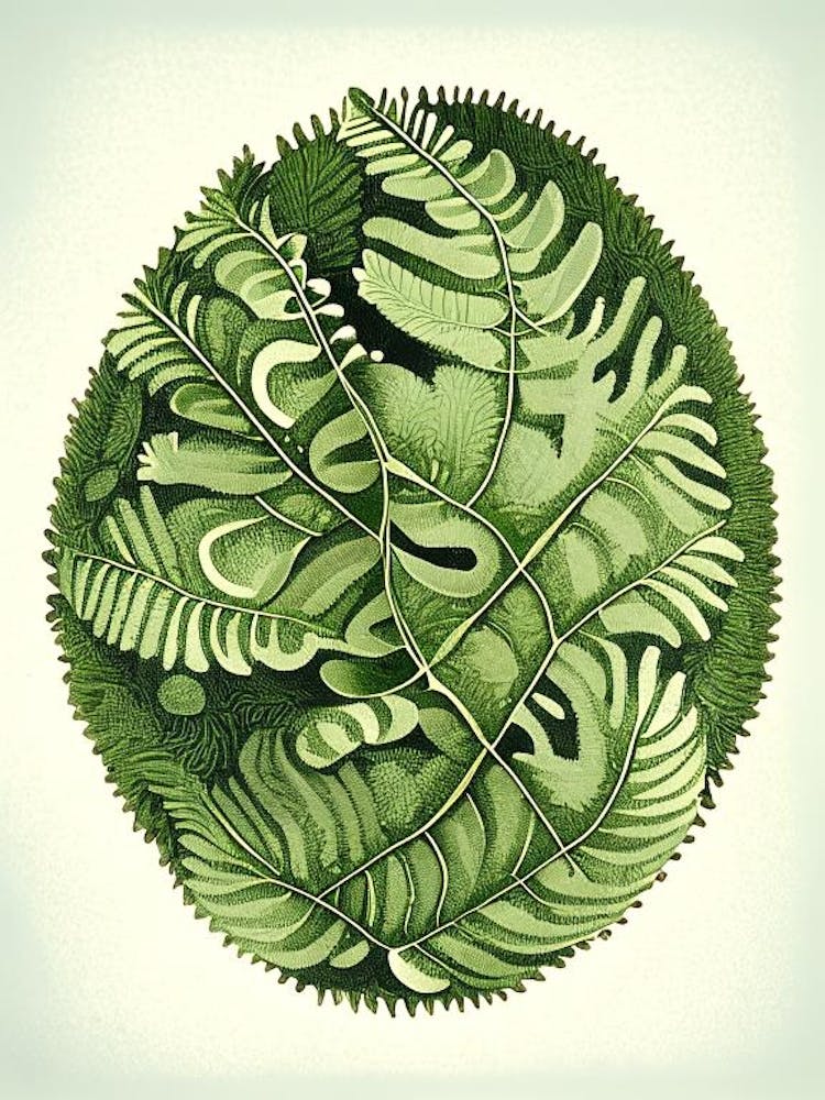 Lemon Button 1 Fern Vintage Botanical Poster