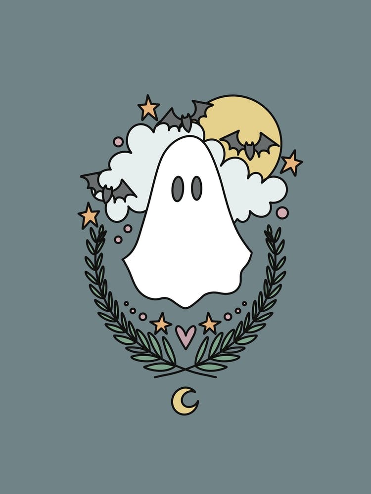 Cute Ghost | Dusty Pine Green