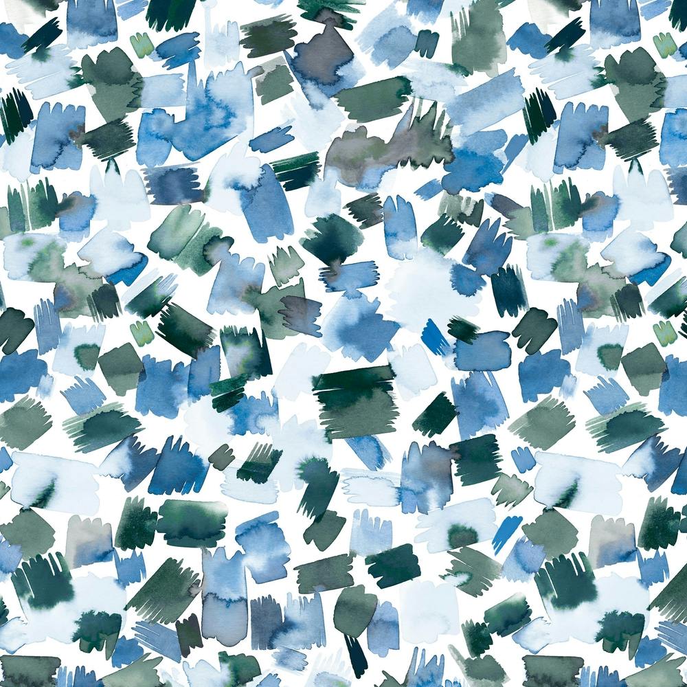 Abstract Watercolor Painting Blue Square