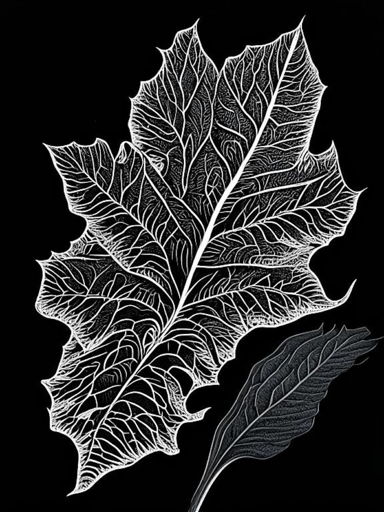 Perilla Leaf Linocut 1