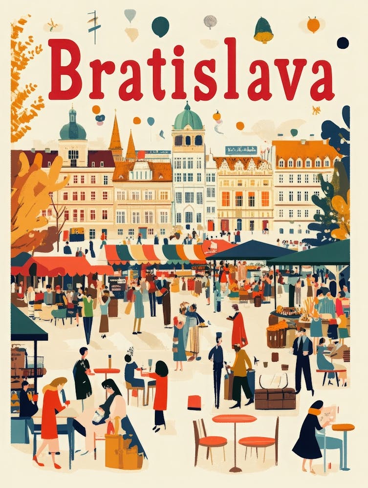 Aihrgdesign A 1970s Inspired Travel Poster For Bratislava 6