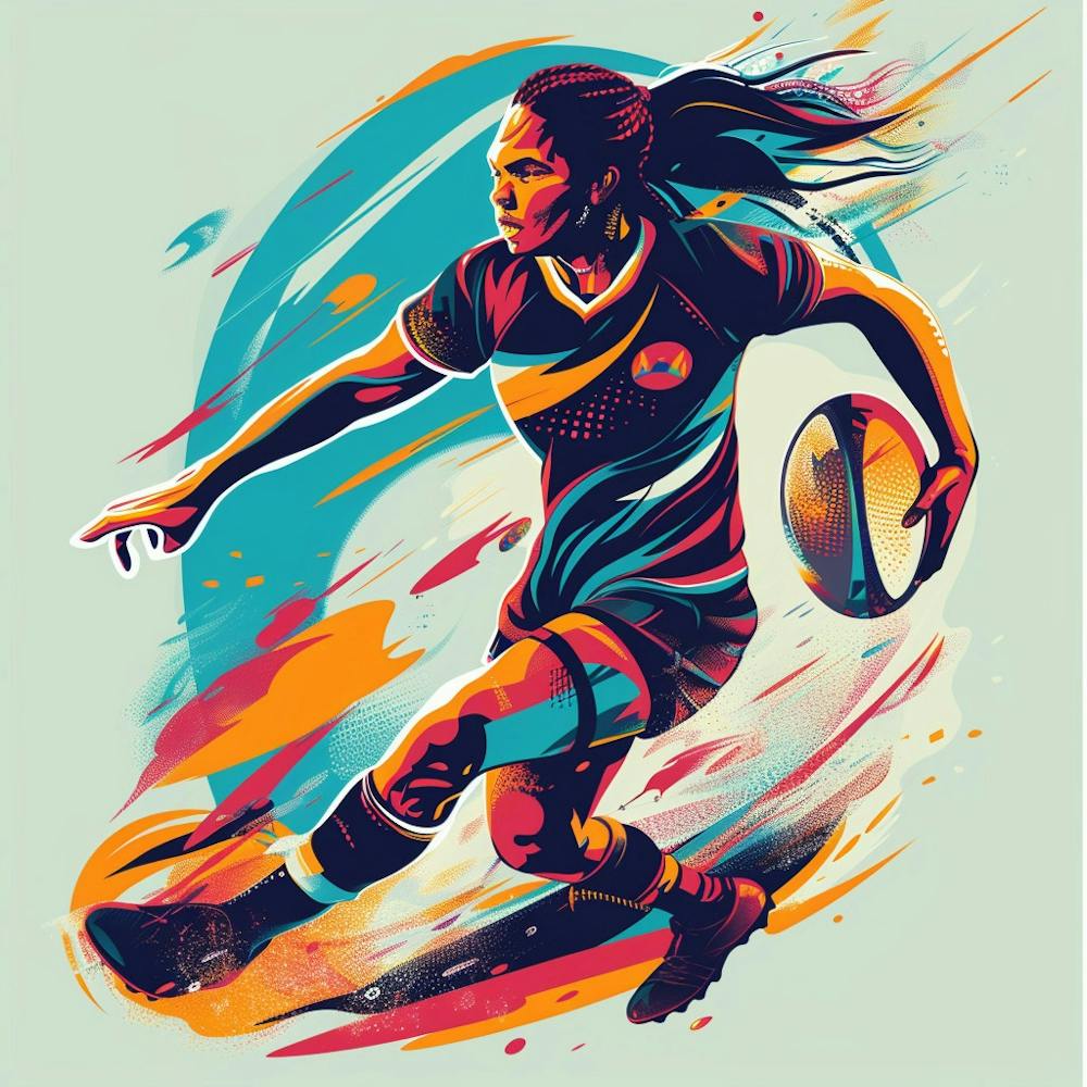 Rugby Player Kicking The Ball 1