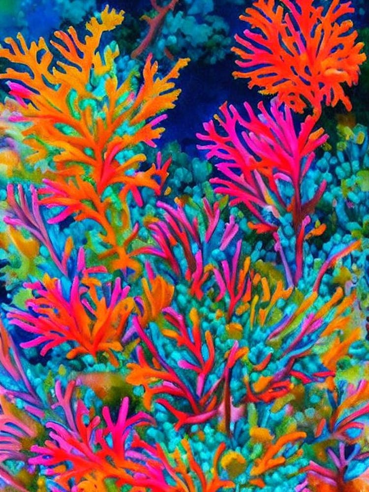Acropora Millepora 3 Capricornis Vibrant Painting