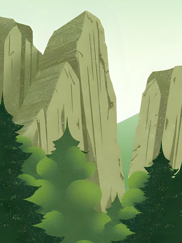 Cliffs And Trees